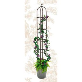 60-inch Bronze Finish Steel Outdoor Garden Trellis Obelisk