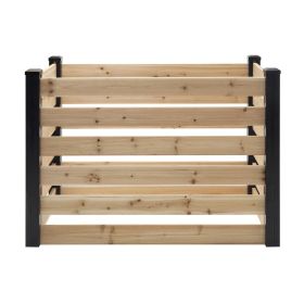 120 Gallon Outdoor Cedar Wooden Compost Bin in Natural Black Wood Finish