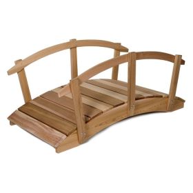 8-Ft Garden Bridge in Western Red Cedar - Natural Unstained Finish