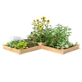 Farmhouse Pine Wood Raised Garden Bed 4 ft x 12 ft - Made in USA