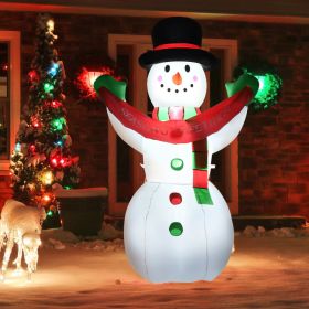 6 Feet Inflatable Christmas Snowman with LED Lights Blow Up Outdoor Yard Decoration