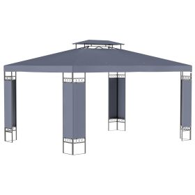 Outsunny 10' x 13' Patio Gazebo, Double Roof Outdoor Gazebo Canopy Shelter with Screen Decorate Corner Frame, for Garden, Lawn, Backyard and Deck, Gra