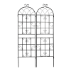 2 Pack Metal Garden Trellis 71" x 19.7" Rustproof Trellis for Climbing Plants Outdoor Flower Support Black