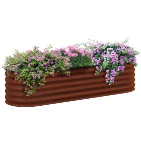 Outsunny 6.5' x 2' x 1.4' Galvanized Raised Garden Bed Kit, Outdoor Metal Elevated Planter Box with Safety Edging, Easy DIY Stock Tank for Growing Flo