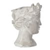 Greek Style Cement Head Planter - Indoor Outdoor Home Garden Decor, D6" x 9"