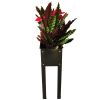 Elevated garden bed, metal elevated outdoor flowerpot box, suitable for backyard and terrace, large flowerpot, suitable for vegetable and flower book,