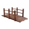 Arch Bridge Small Wooden Bridge Courtyard Outdoor Anticorrosive Wood Landscape Bridge Carbonization Color