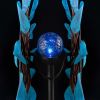 Solar Blue Leaf Stake Wind Spinner