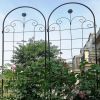 2 Pack Metal Garden Trellis for Climbing Plants Outdoor 86.7'' x 19.7'' Rustproof Plant Support Rose Trellis Netting Trellis Black