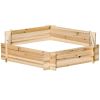 Outsunny Wooden Raised Garden Bed, Hexagon Screwless Planters for Outdoor Plants, Vegetables, Flowers, Herbs, 39" x 36" x 6", Natural Wood