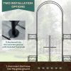 Outsunny 7' Garden Arch Arbor, Metal Arch Trellis with Gate, Garden Archway for Climbing Vines, Wedding Ceremony Decoration, Black