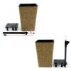 2-Pack Smart Self-watering Square Planter for Indoor and Outdoor - Hand Woven Wicker - Brown