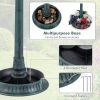 Pedestal Bird Bath with Solar Light with Bird Feeder and Flower Planter