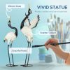 Outsunny Heron Garden Statues, 35.5" & 40.5" Standing Bird Sculptures, Metal Yard Art Decor for Lawn, Patio, Backyard, Landscape Decoration Set of 2,