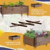 Outsunny Raised Garden Bed with 8 Grow Grids, Wooden Outdoor Plant Box Stand with Folding Side Table and Wheels, 49" x 21" x 34", for Vegetables, Flow