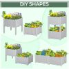 Outsunny 2 Piece Raised Garden Bed with Legs, Self-Watering Planter Box Raised Bed to Grow Flowers, Herbs & Vegetables, Gray