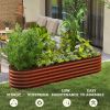 Outsunny 8' x 2' x 1.4' Galvanized Raised Garden Bed Kit, Outdoor Metal Elevated Planter Box with Safety Edging, Easy DIY Stock Tank for Growing Flowe