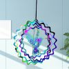 1pc 3D Colorful Rotating Wind Spinner Hummingbird Flowing Wind Chimes Yard Garden Hanging Decor Wind Catcher Pendant Bird Deterrent