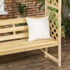 Outsunny Patio Garden Bench Arbor Arch with Pergola and 2 Trellises, 3 Seat Natural Wooden Outdoor Bench for Grape Vines & Climbing Plants, Backyard D