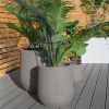 Outdoor Garden Faux Cement Pattern Planters Set of 3 with Drainage Holes