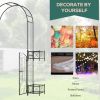 Outsunny 7' Garden Arch Arbor, Metal Arch Trellis with Gate, Garden Archway for Climbing Vines, Wedding Ceremony Decoration, Black