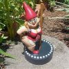 1pcs Gnome Figure Statue Crafts; Resin Women Pole Dancing Goblin Ornaments; For Garden Home Decor Bedroom Office Lawn (3.6*3.2*6.6inch)