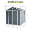 6x8ft Resin Outdoor Storage Shed Kit-Perfect to Store Patio Furniture,Grey