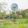 Solar Blue Leaf Stake Wind Spinner