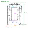 Metal Garden Arch Iron Garden Arbors Gazebo Dia81.3'' x 114.2'' High Birdcage Shape Pergola Pavilion for Wedding Ceremony
Outdoor Black