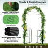 Garden Arch Arbor Trellis with Gate Patio Plant Stand Archway