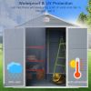 6x8ft Resin Outdoor Storage Shed Kit-Perfect to Store Patio Furniture,Grey