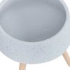 S/2 11/15" TERRAZZO PLANTER W/ WOOD LEGS, GRAY