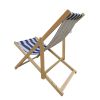 Populus wood sling chair blue Stripe Broad  Dark blue Strip