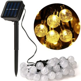 8 Modes Solar String Lights Outdoor LED Crystal Globe Light Waterproof Fairy Lights Garlands For Christmas Party Outdoor Decor (Wattage: 5M 2 Modes 20led, Emitting Color: Warm)