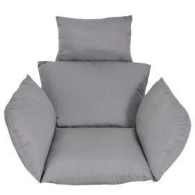 Grey/Red/Black/Blue/Brown Egg Chair Cushion, Basket Chair Cushion with Pillow, Soft Outdoor Swing Cushion (Color: Grey-1pc)