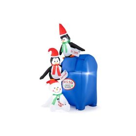 Holiday Decor Christmas Inflatables with Built-in LED Lights (Color: As pic show, Type: 6 FT)