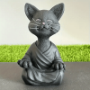 1pc Whimsical Cat Sculpture, Buddha Meditating Cat Statue, Cat Lover Gifts, Fairy Garden Animals, Decorations For Patio Yard Lawn Porch Desktop