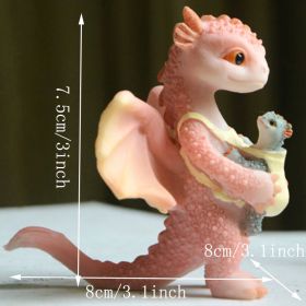 1pc Miniature Fairy Garden Figurines, Cute Resin Dragon Statue, Mini Dragon Reading Figurine, Mini Pink Dragon And Baby Statue, Fairy Garden Decor, Fo (Items: Dragon And Baby Dragon)