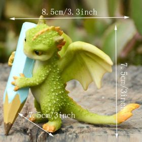 1pc Miniature Fairy Garden Figurines, Cute Resin Dragon Statue, Mini Dragon Reading Figurine, Mini Pink Dragon And Baby Statue, Fairy Garden Decor, Fo (Items: Drawing Dragon)