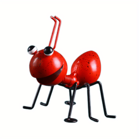 1pc/4pcs, Metal Crafts Creative Ant, Ant Metal Sculpture, Garden Ant Decor, Wall Hanging Decor, Garden Lawn Decor, Indoor Decor, Outdoor Colorful Deco (Color: Red)