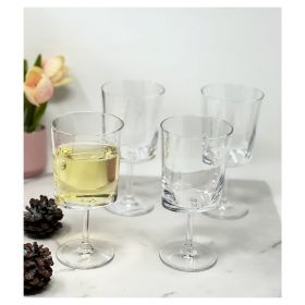 Oval Halo Plastic Wine Glasses Set of 4 (12oz), BPA Free Acrylic Wine Glass Set, Unbreakable Red Wine Glasses, White Wine Glasses (Color: as Pic)