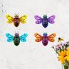 1pc/4pcs, Metal Colorful Bee Wall Decor, Bee Metal Wall Decor, Bee Metal Wall Art, Wall Decor, Metal Home Decor Wall Sculpture, Outside Decor, Outdoor