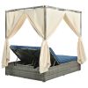 [Not allowed to sell to Wayfair]Adjustable Sun Bed With Curtain; High Comfort; With 3 Colors