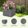 2 Pack Square Planter Box with Drainage Gaps for for Front Porch Garden Balcony