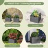 2 Pack Square Planter Box with Drainage Gaps for for Front Porch Garden Balcony