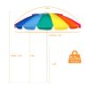 8 Feet Portable Beach Umbrella with Sand Anchor and Tilt Mechanism