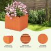 2 Pack Square Planter Box with Drainage Gaps for for Front Porch Garden Balcony