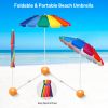 8 Feet Portable Beach Umbrella with Sand Anchor and Tilt Mechanism