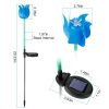 2Pcs Solar Powered Tulip Garden Light Wind Mill Waterproof Landscape Stake Lamp