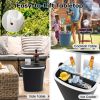 3-in-1 Portable Cooler Bar Table with Bottle Opener and Lift Top Lid for Camping Poolside